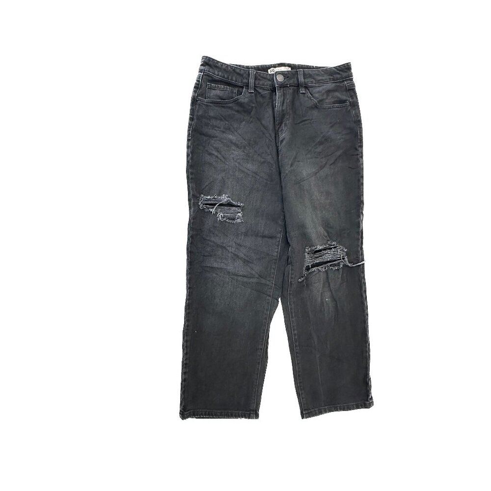 SO High Rise Straight Crop Women's size 11 Black Denim jeans